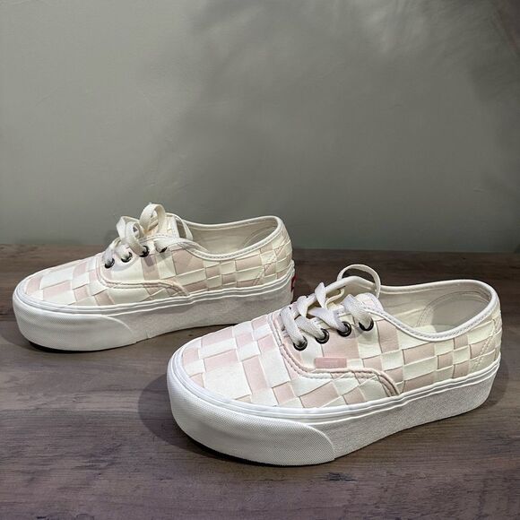 Vans - Stackform Woven Check Lace Up Platform Sneakers - Picture 5 of 6